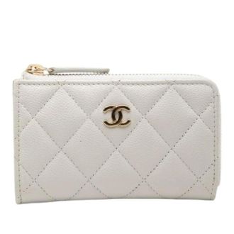 Chanel Pre-owned Wallets, female, Gray, Size: ONE SIZE Pre-owned Card Case