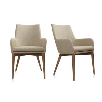 Miliboo Miliboo - Lote De 2 Sillones De Dise&ntilde;o En Poli&eacute;ster Beige Shana