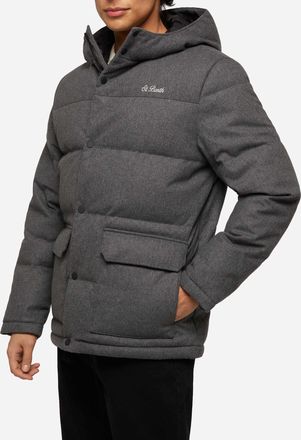 MC2 Saint Barth Grey Wooly Hooded Down Jacket Baxter