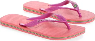 Havaianas Brazil Logo Flip Flop in Coral/pink at Nordstrom, Size 37