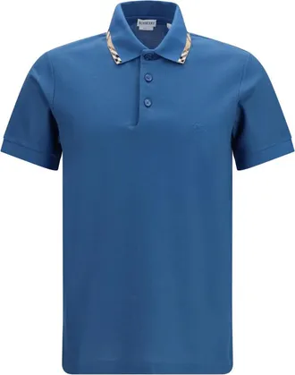 Burberry Blue Shirt Collar Polo