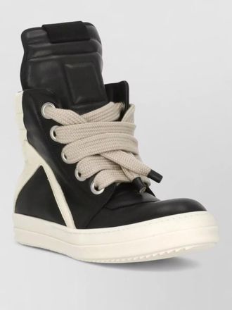 Rick Owens leather high top sneakers tall tongue