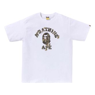 A Bathing Ape Tree Edge Camo College T-Shirt White Brown 1L80-110-030-WHTBRN