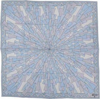 Pucci Vierkante Zijden Sjaal - Dames - Accessoires - Blauw - Maat: ONE Size Zijde
