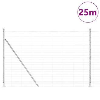 Berkfield Home Modern Field Fence 1.6x25 m Galvanised Steel in Silver
