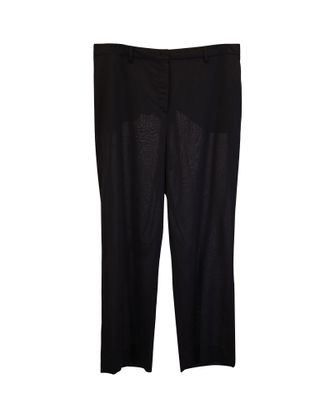 Akris Straight-leg Trousers in Dark Brown Wool