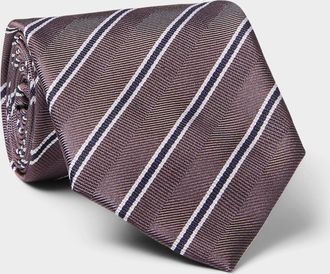BOSS Mens Mauve textured stripes tie
