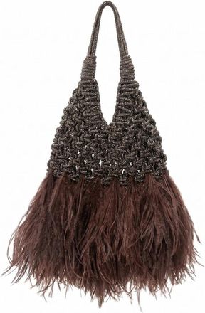 Hibourama Bags Vannifique Plumes - Dames - Schoudertassen - Grijs - ONE Size - Tassen