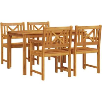vidaXL Conjunto De Comedor De Jard&iacute;n 5 Pcs Marr&oacute;n Vidaxl