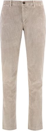 Moorer Ribfluwelen Broek met Achterzakken - Heren - Slim Fit Broeken - Beige - L - Katoen - Broeken
