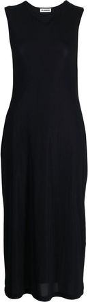 Jil Sander round neck sleeveless maxi dress - women - Polyamide/Elastane - S - Black