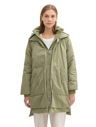 Tom Tailor Denim Winterjacke TOM TAILOR DENIM, Damen, Gr. XXL (44), gr&uuml;n (grauish gr&uuml;n), Web, Obermaterial: 85% Polyester, 15% Baumwolle. Futter: 100% Polyester, unifa