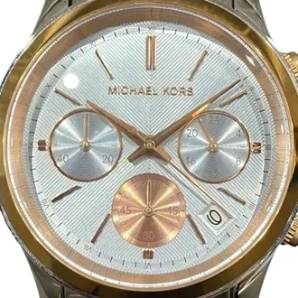 Michael Kors Pre-owned Watches, female, Multicolor, Size: ONE SIZE Pre-owned Stainless Steel Chronograph Mk-6166