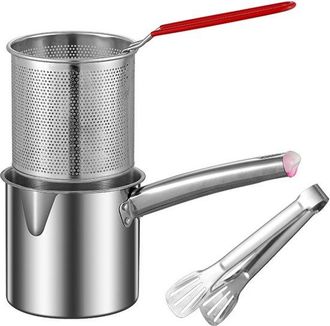 OEM Juego De Cestas Para Fre&iacute;r De Acero Inoxidable, Freidora Con Cesta, Freidora Para Pavo, Separador De Alimentos, Acero Inoxidable 304, 1,2 L