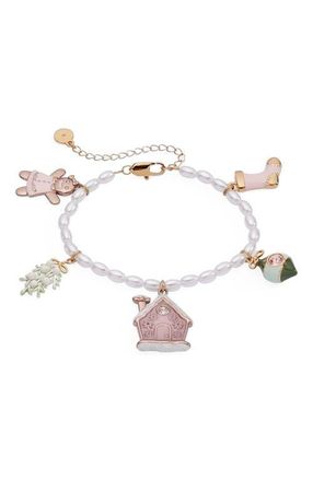 Alex and Ani Pink Christmas Beaded Charm Bracelet in Gold at Nordstrom