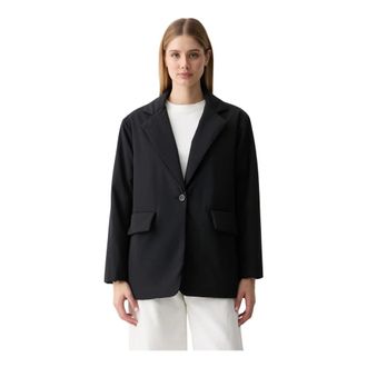 DKNY Dkny, Dames, Jassen, Zwart, Maat: XL Leer