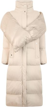 Herno Lange gewatteerde jas - Dames - Parka Jassen - Wit - 2XL - Wol - Jassen
