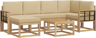 vidaXL Conjunto De Sof&aacute;s De Exterior 7 Uds. Y Beige Vidaxl