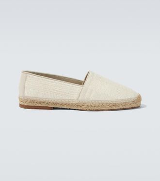 Brunello Cucinelli Suede-trimmed woven espadrilles