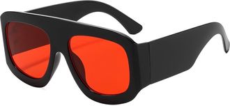 Generic Large Frame Men Outdoor Sunglasses Commuter Vacation Women Driving Sun Glasses(Red)