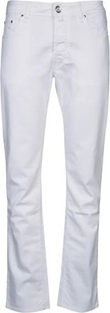 Jacob Cohen Pantaloni con applicazione logo - Bianco
