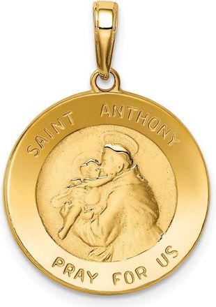 Diamond2Deal 10k Yellow Gold Saint Anthony Small Round Medal Pendant