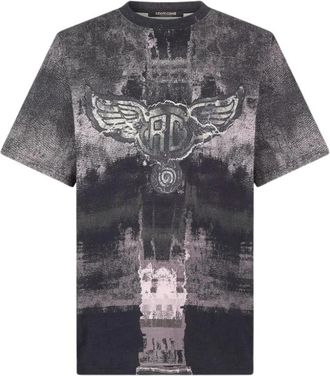 Roberto Cavalli T-shirt met gevleugeld monogram - Heren - T-shirts - Zwart - M - Katoen - Tops