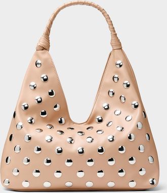 Simons Womens Metallic mega-stud faux-leather tote bag