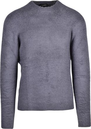 Roberto Collina Pullover met ronde hals - Heren - Ronde hals truien - Grijs - M - Katoen - Truien & Vesten