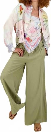 Me369 Ariel Wide Leg Pants In Olive