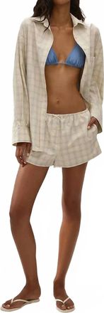 Faithfull The Brand Angelo Long Sleeves Shirt In Flor Check Antique White
