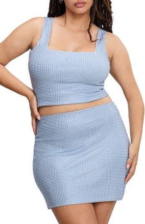 Good American Crystal Embellished Tank in Winter Sky001 at Nordstrom Rack, Size 5X-Large