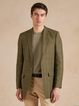 Oliver Brown Eaton Jacket Isca Wool Linen - Fern Green
