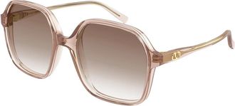 Valentino VLogo Zonnebril met Geometrisch Montuur - Dames - Zonnebrillen - Roze - 56 MM - Nylon - Accessoires