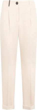 PESERICO Dames, Broeken, Beige, Maat: XL Katoen