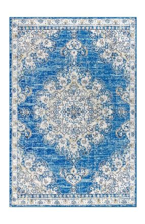 Jonathan Y Designs Bohemian FLAIR Boho Vintage Medallion Area Rug in Blue/cream at Nordstrom, Size 2Ft 0In X 8Ft 0In