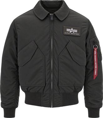 Alpha Industries Grey Glossy Technical Padded Bomber Jacket