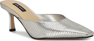 Nine West Camenla Mule in Silver at Nordstrom, Size 10.5