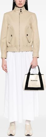 Balenciaga Pre-owned Womens Canvas Navy Cabas Tote S - Ivory Textile - One Size