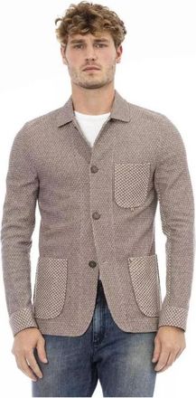 Distretto12 Getailleerde Katoenen Blazer met Reverskraag - Heren - Blazers - Beige - S - Katoen - Jassen