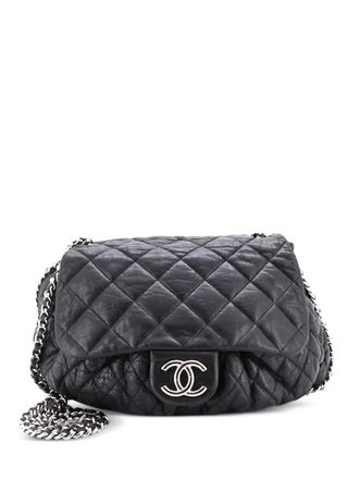 Chanel Chain Around Flap Bag Quilted Leather Large crossbody bag - Nero