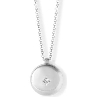 Astley Clarke Silver Medium Biography Locket Necklace at Nordstrom, Size 22