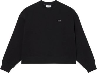 Lacoste Oversized Double-Face Jersey Sweatshirt - Dames - Sweatshirts - Zwart - L - Katoen - Hoodies & sweatvesten