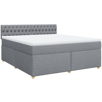 vidaXL Vidaxl - Cama Box Spring Con Colch&oacute;n Tela Gris Claro 180x200 Cm