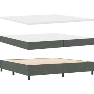 vidaXL Vidaxl - Cama Tipo Box Spring Con Colch&oacute;n Gris Oscuro 200 X 200 Cm Tela