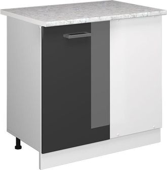 Vicco Mobile ad angolo cucina R-Line, Antracite lucido, 86 cm, pl Marmo