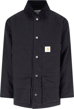 Carhartt Work in Progress Black Lander Velvet-Collar Cotton Jacket