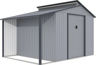 Habitat et Jardin Habitat Et Jardin - Caseta De Metal Con Pergola madras - 9.12 M&sup2; - Gris