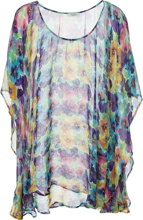 Versace floral-print silk blouse - women - Silk - L - Blue