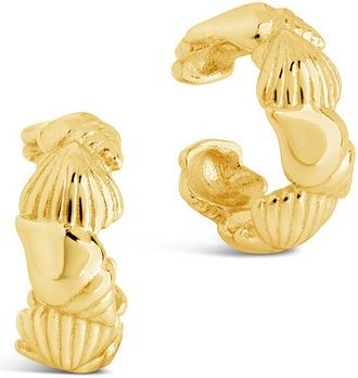Sterling Forever Sterling Silver Cali Shell Ear Cuff Set of 2